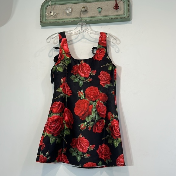 Brand new bed of roses pixie mini dress fit and flare medium black and red nwt - Picture 7 of 8